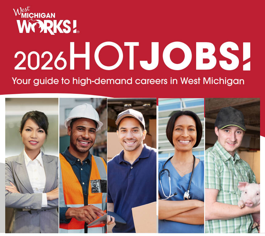 Cover image of the West Michigan Works! 2026 Hot Jobs Brochure